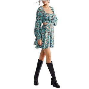 Free People Jael Printed Mini Dress In Ginger Snap Size Small NWT
